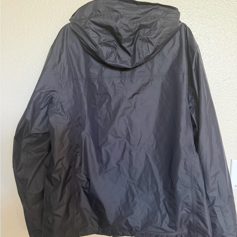 Columbia Omni Tech Women’s XL Black Waterproof Hooded Rain Jacket Full Zip EUC - Picture 3 of 4